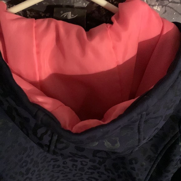 Navy Blue leopard print fall jacket girls med - Picture 13 of 16